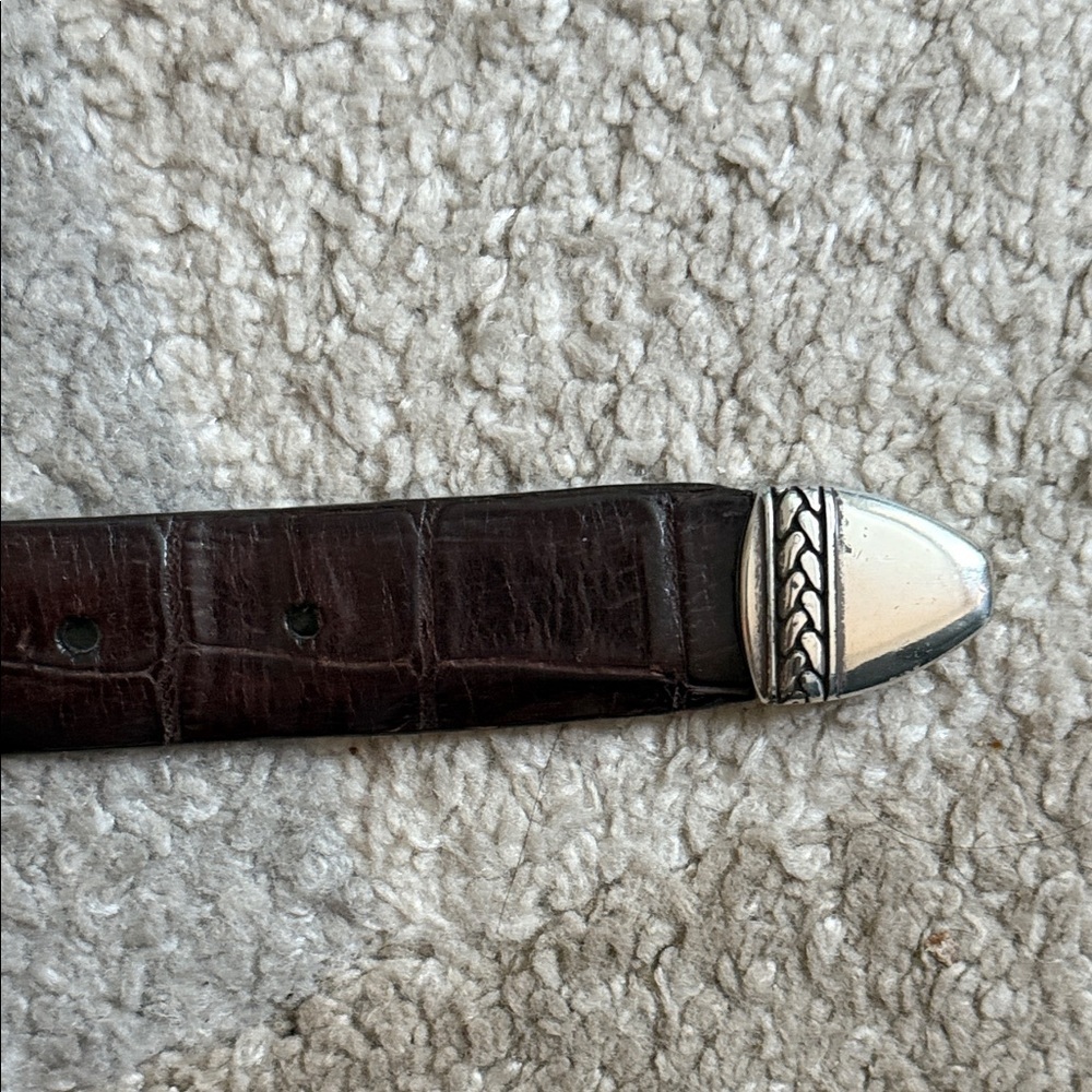 ONYX by Brighton 14903 Men’s Brown Crocodile Leather Belt- size 40 inches - Picture 8 of 9
